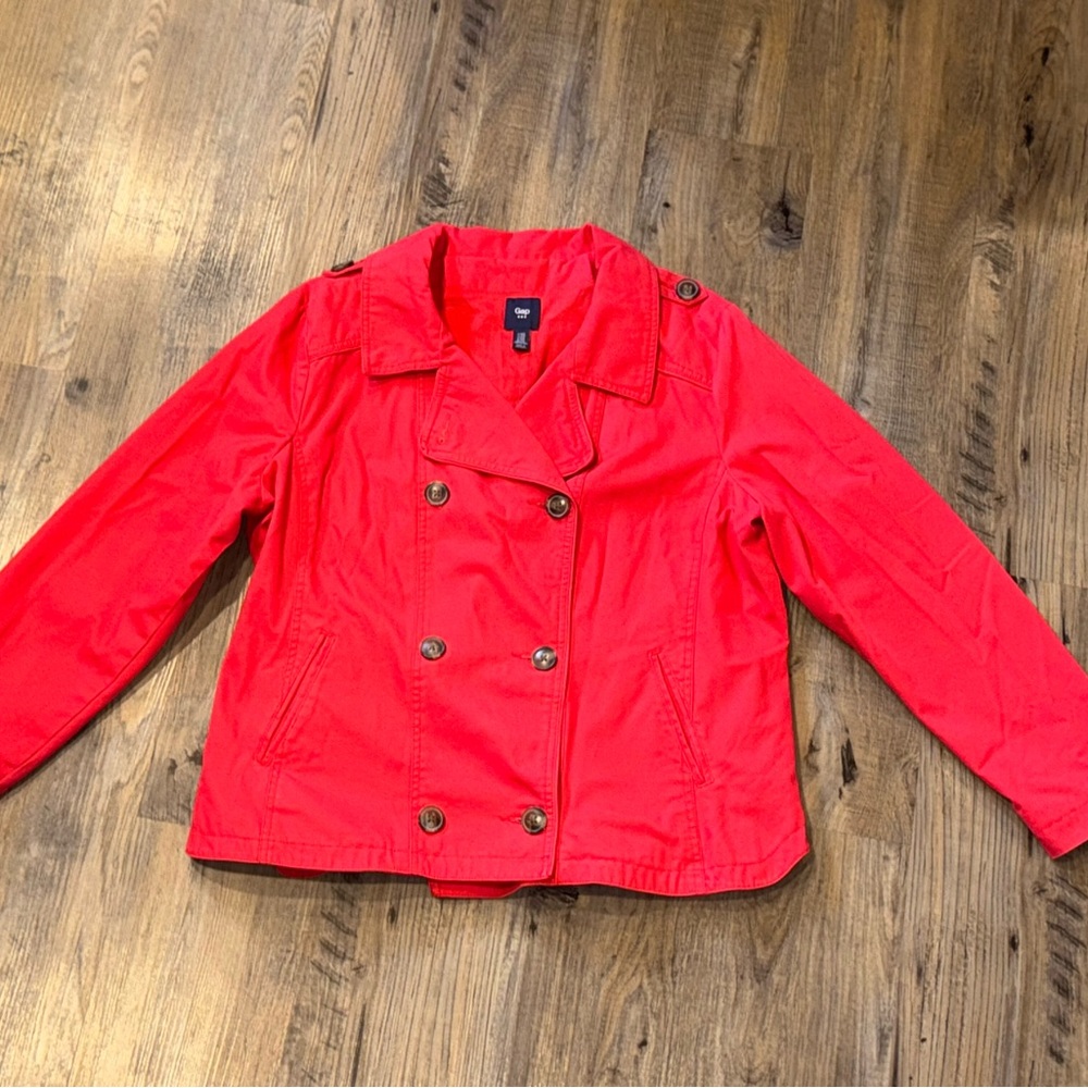 Women's Red Double-Breasted Jacket